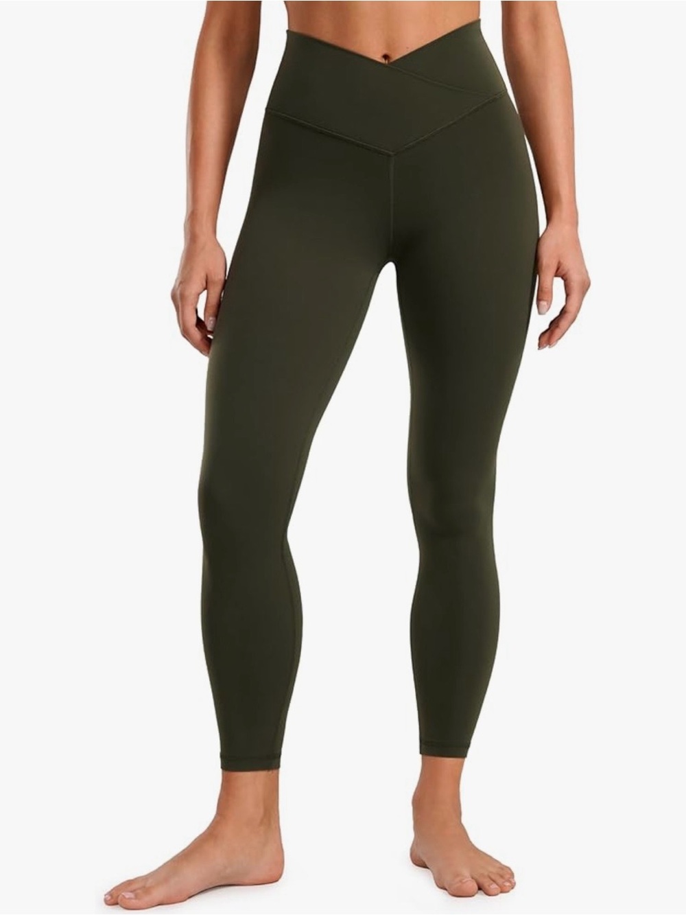 CRZ Yoga Crossover Butterluxe High-Rise Legging - olive green